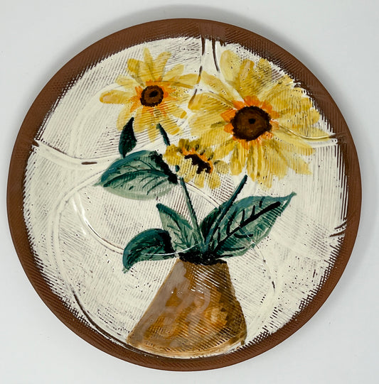 11" Plate ~ Yellow Sunflowers